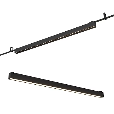 Black LED Strip Lighting Fixtures with Mounting Brackets for Ceiling Wall Modern Illumination 3d model