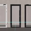 Stylish Glass Doors Featuring White And Black Frames Transparent Glass Indoor View