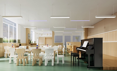 Modern Classroom Small Fresh Style Kindergarten Classroom Class Small Fresh Style Kindergarten Classroom Class 3d model