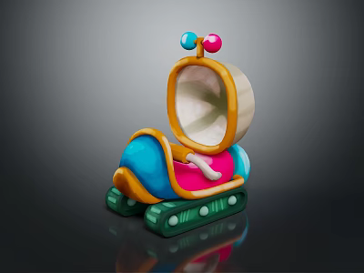 Children's Colorful Rocking Toy With Green Base Comfortable Seat Bright Colors And Decorative Top Balls 3d model