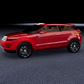 Red Modern SUV With Sleek Exterior And Black Alloy Wheels Design
