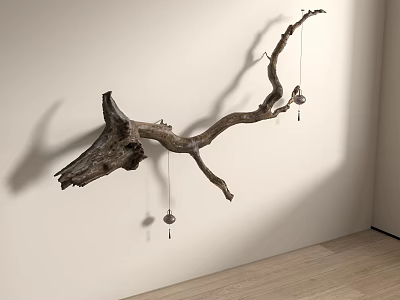Natural Branch Wall Lamp With Rustic Unique Design For Indoor Home Decor 3d model