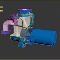 Blue Industrial Pump Equipment With Motor Housing And Base Structure