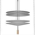 Modern Pendant Light With Multi Layer Circular White Shades And Metal Frame Design 3d model