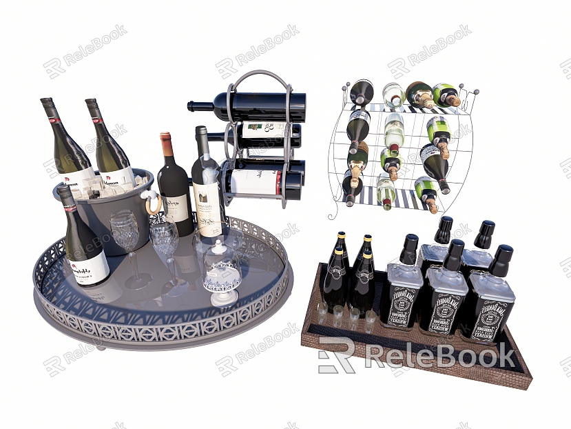 Wine Bottle White Wine Wine Beer Wine Glass model