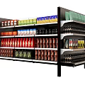 Display Shelving Filled With Various Beverages Canned Goods And Colorful Snacks