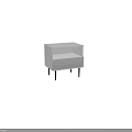Modern Bedside Table Featuring Vertical Slat Drawer Light Gray White Finish Black Slender Legs