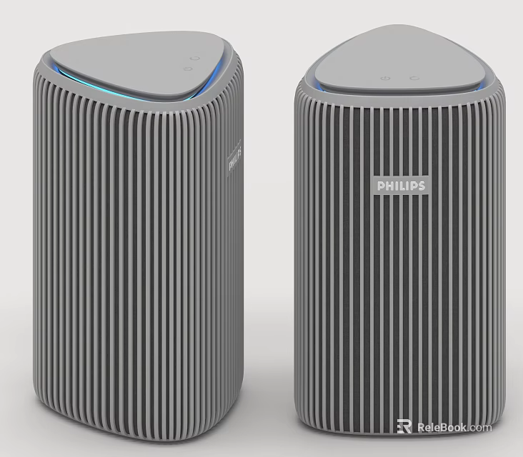 Philips Daily Use Electrical Appliances With Striped Cylindrical Design And Blue Indicator Lights 3d model 