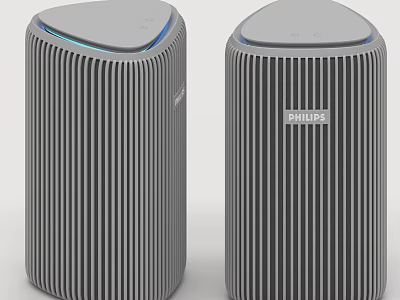 Philips Daily Use Electrical Appliances With Striped Cylindrical Design And Blue Indicator Lights 3d model
