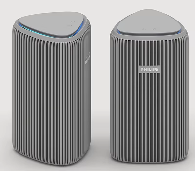 Philips Daily Use Electrical Appliances With Striped Cylindrical Design And Blue Indicator Lights 3d model