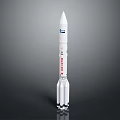 White PSLV Rocket Model With Space Launch Vehicle Design And Details 3d model