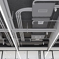 Office area pipe ceiling 3d model