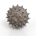 Heavy Duty Industrial Metal Wheel With Sharp Spikes And Bolted Construction Design