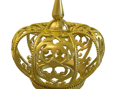 Elegant Golden Crown Jewelry With Intricate Filigree Patterns And Ornate Design 3d model