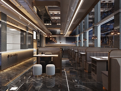 Hot pot shop light luxury 3d model