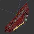Detailed Rusted Metallic Equipment With Holes Red Accents And Mechanical Design