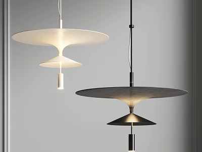 Modern Minimalist Pendant Lights With Layered Disc Shapes In White And Black 3d model