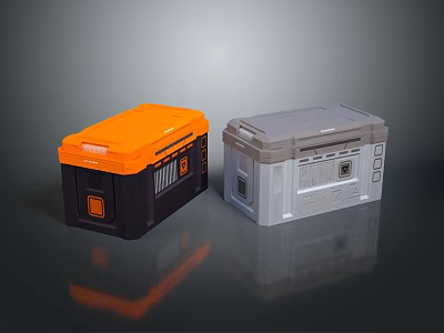 Modern TV Stand with Orange and Gray Finish for Contemporary Living Room Storage 3d model