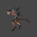 Fierce Game Movie Monster Character With Spiked Head Fanged Mouth And Muscular Body