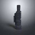 Black Industrial Mechanical Device With Cylindrical Top Grille Structure And Sturdy Base 3d model
