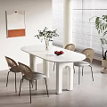 Modern Dining Table and Chair Combination Cream Dining Table and Chair Combination Table and Chair Jewelry Ornaments 3d model