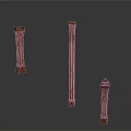 Architectural Wooden Columns With Different Heights And Intricate Carvings In Brown