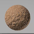 Rough Textured Wood Stone Sphere Featuring Natural Brown Color and Decorative Design