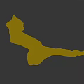 Detailed 3D Topographic Terrain Model With Mountain Range And Valley Structure