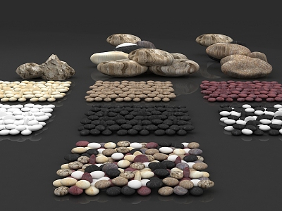 stone cobblestone paving small stone large stone rock marble riverside stone 3d model