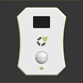 Sleek Silver Computer Accessory With LCD Display And Circular Control Button
