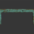 Vintage Turquoise Distressed Wooden Table With Carved Legs And Rustic Charm
