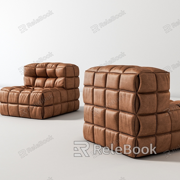 Italian Waffle Lazy Sofa Square Sofa Single Sofa Waffle model