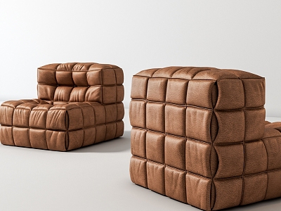 Italian Waffle Lazy Sofa Square Sofa Single Sofa Waffle model