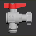 Silver Industrial Valve With Red Handle DN25 Specification And 16 Marking