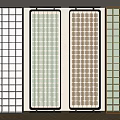 Modern Room Dividers With Metal Frames Grid And Patterned Glass Panels For Interior Spaces 3d model