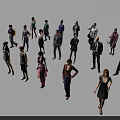 Diverse group of people with various clothing styles standing in white background for design