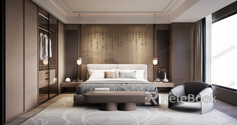 New Chinese bedroom model