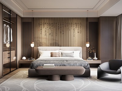 New Chinese bedroom model