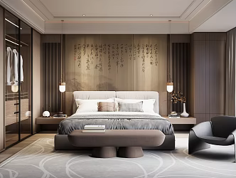 New Chinese bedroom 3d model
