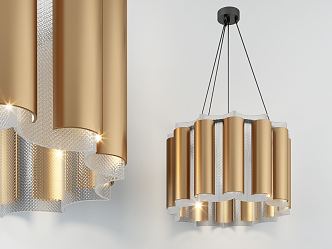 Post-modern chandelier fashion simple metal chandelier 3d model