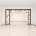 New Chinese Style Door Cave Lingshan Office Partition Wall Modeling 3d model