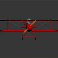 Red Vintage Biplane Model With Black Crosses In Space Aerospace