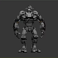 Sci Fi Robot Character With Metallic Body And Mechanical Structure Design 3d model