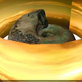 Ancient Ammonite Fossil With Colorful Spiral Shell And Iridescent Surface On White Background