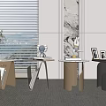 Modern side several corners several round several 3d model