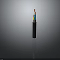 High Quality Multicore Electrical Cable With Black Sheath And Colorful Inner Cores 3d model