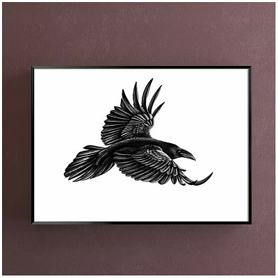 Modern Animal Painting Simple Grey Bedroom Landscape Decorative Painting 3d model