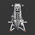 Custom White Motorcycle Featuring Blue Seat Black Frame Spoked Wheels And Metallic Engine