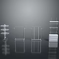Modern Clothes Hangers Display With Multi Tiered Shelves Single Rod And Storage Drawers