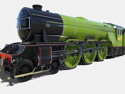 modern train steam train 3d model
